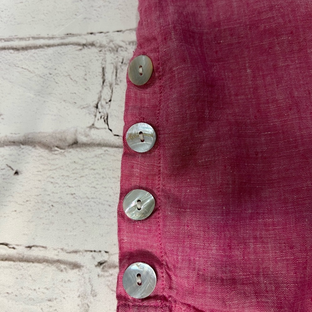 Tahari Pink Linen Blouse - Picture 6 of 7